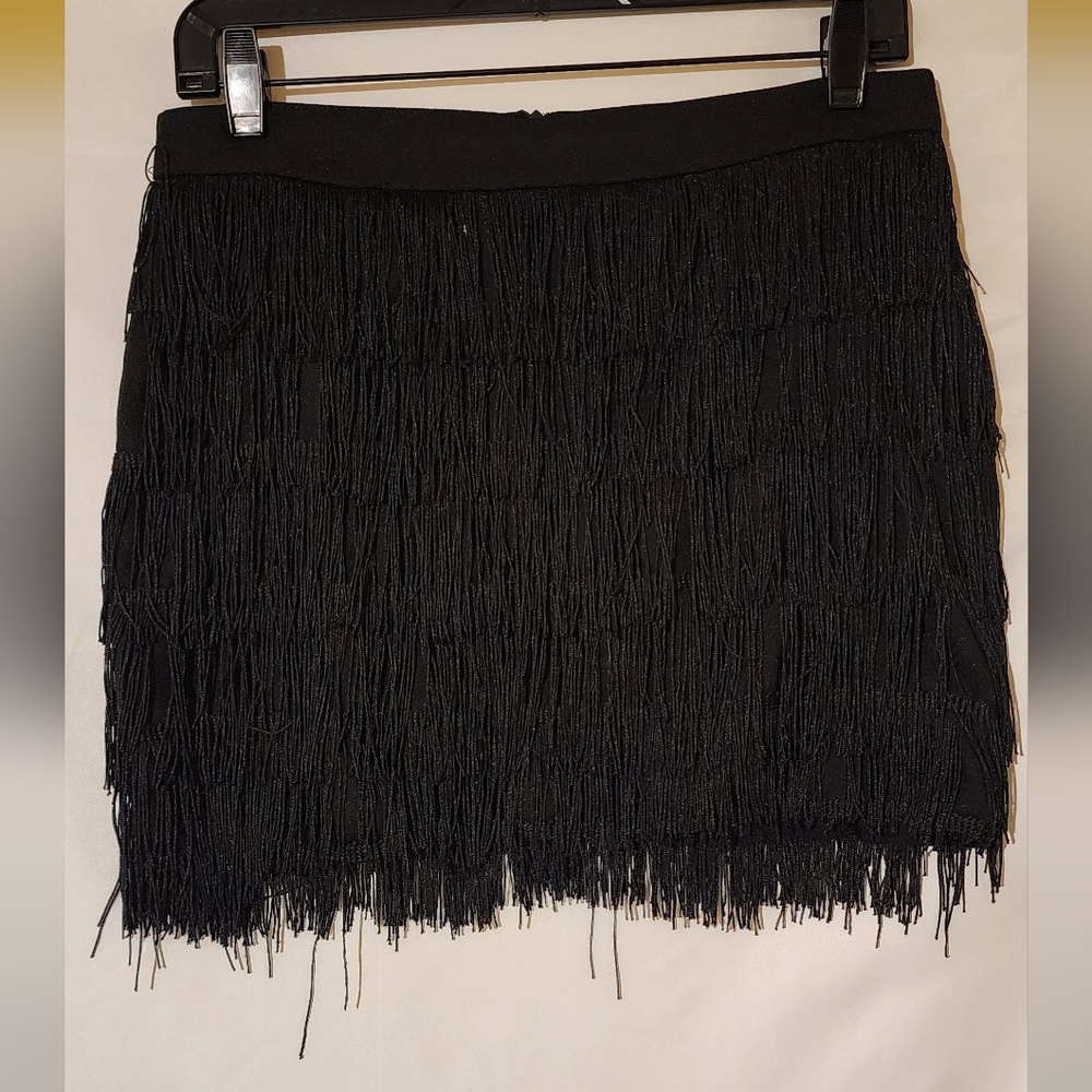 Nasty Gal Black Fringe Skirt